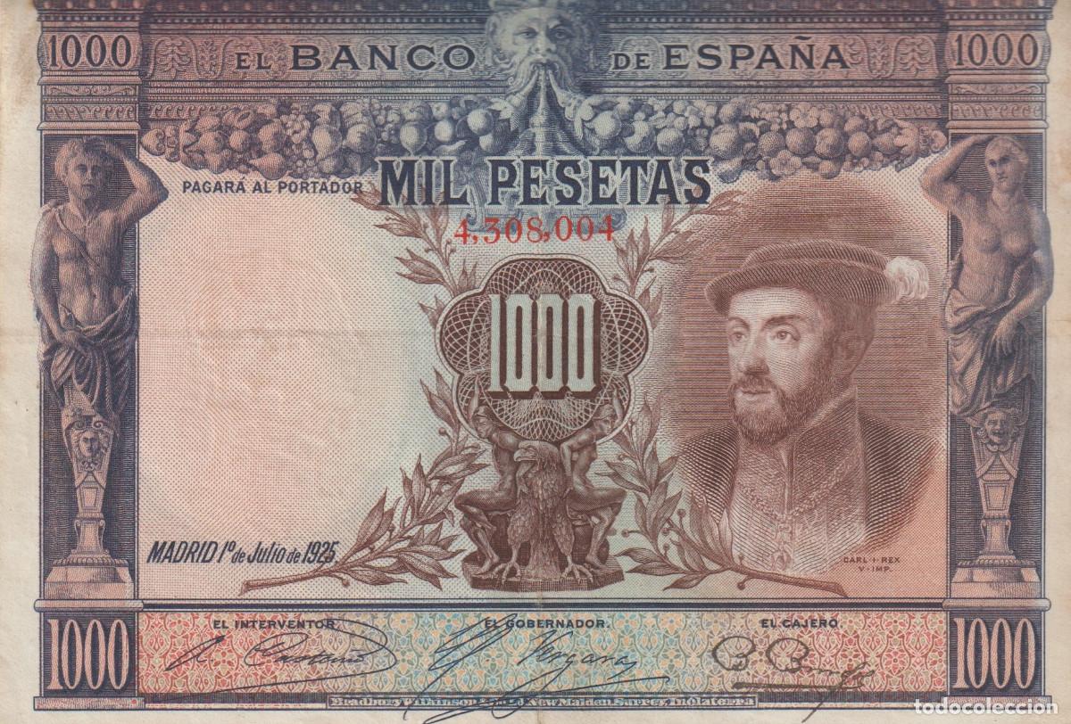 Billetes espa&ntilde;oles: billete Espa&ntilde;a 1000 pesetas 1925