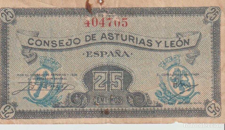 Billetes espa&ntilde;oles: billete Espa&ntilde;a 25 centimos asturias