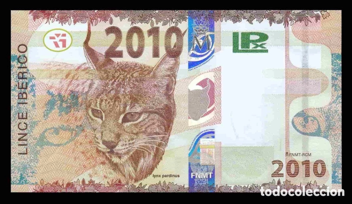 Billetes espa&ntilde;oles: Billete Prueba Lince Ib&eacute;rico 2010 SC. FNMT Espa&ntilde;a Test Note