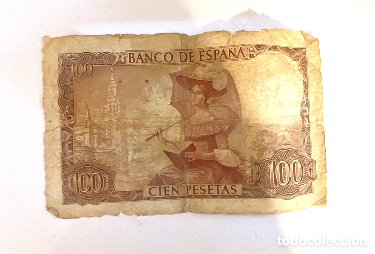 Billetes espa&ntilde;oles: Billete de 100 pesetas - Foto 2