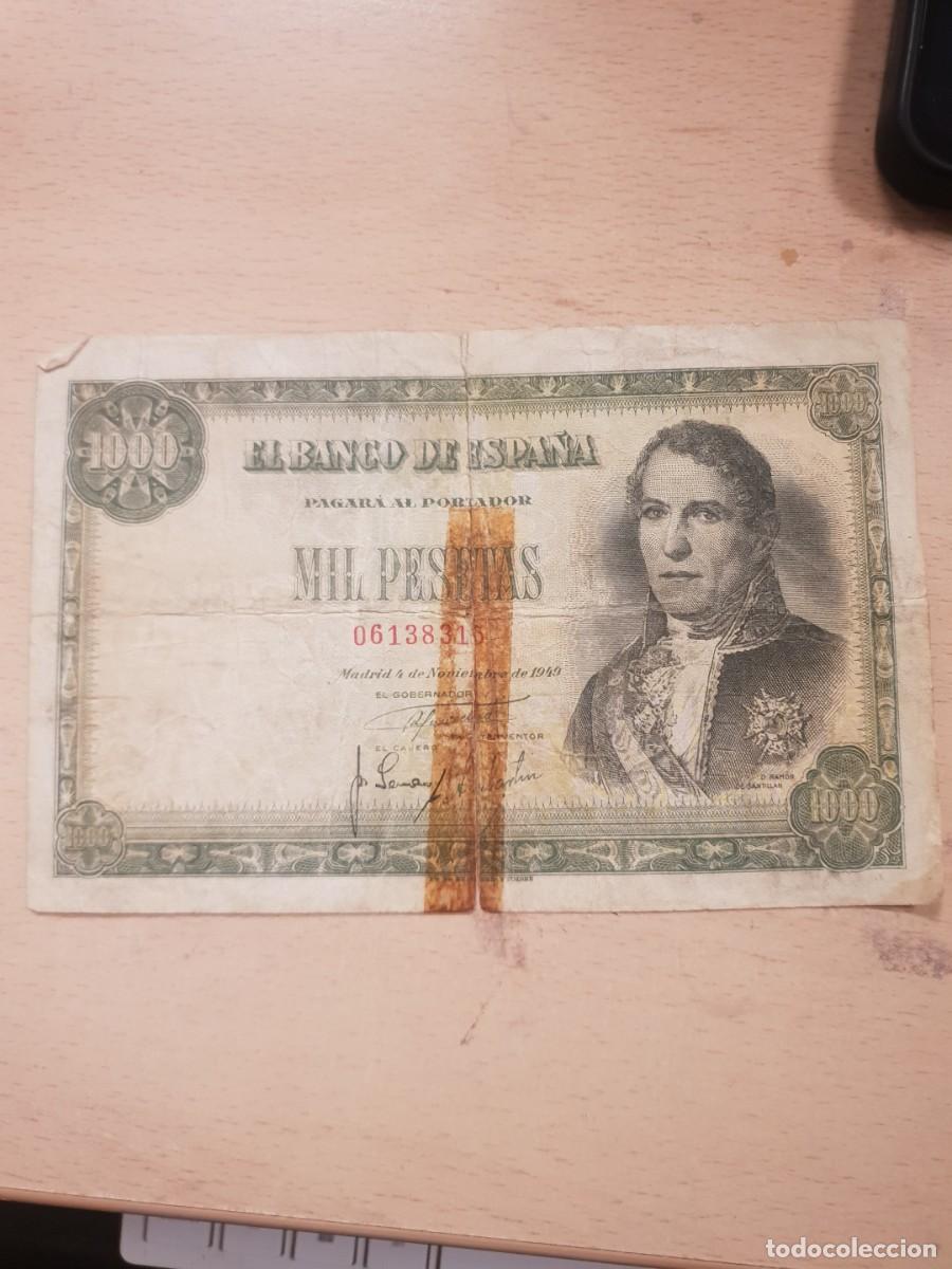 Billetes espa&ntilde;oles: Billete de 1000 pesetas a&ntilde;o 1949 ramon de Santillana