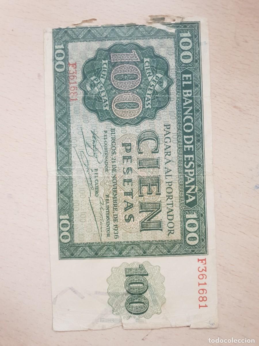 Billetes espa&ntilde;oles: Billete de 100 pesetas Burgos 1936