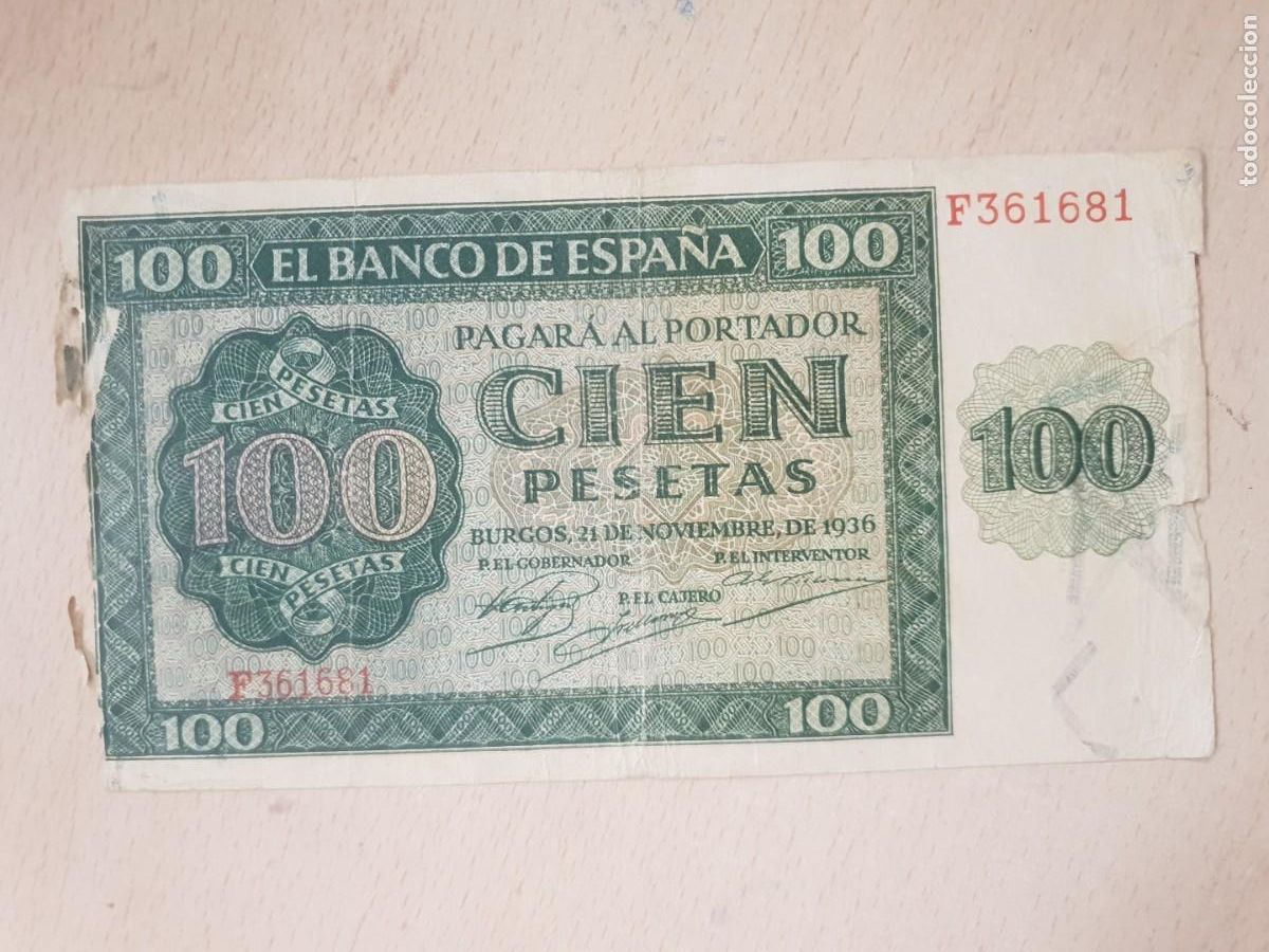 Banconote spagnole: Billete de 100 pesetas Burgos 1936