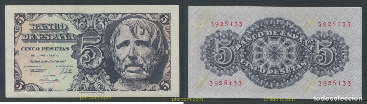 Billetes espa&ntilde;oles: 11300 ESPA&Ntilde;A 1947 5 Pesetas 12 de Abril 1947 - Seneca