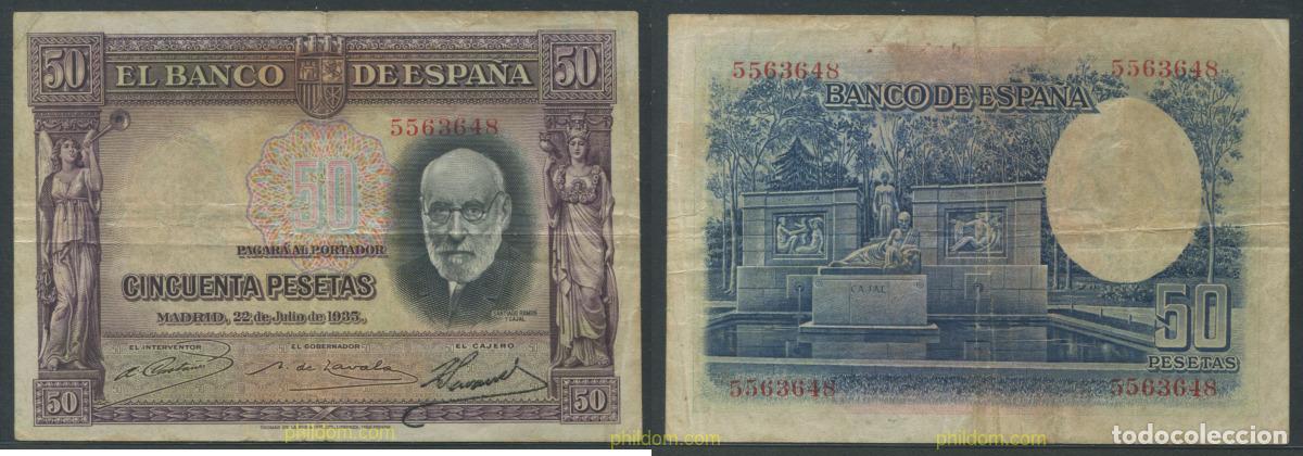 Billetes espa&ntilde;oles: 11298 ESPA&Ntilde;A 1935 50 PESETAS 1935 RAMON Y CAJAL