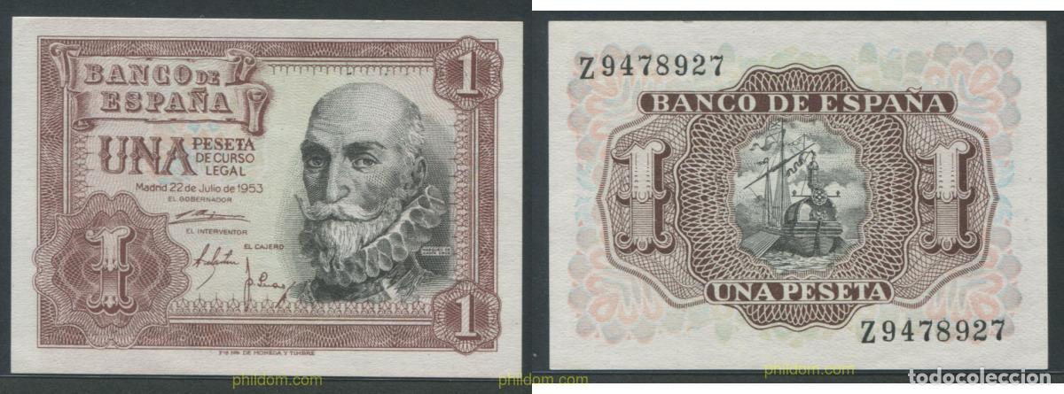Billetes espa&ntilde;oles: 11296 ESPA&Ntilde;A 1953 1 PESETA 1953 MARQUES DE SANTA CRUZ