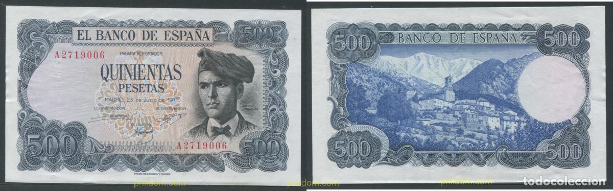 Billetes espa&ntilde;oles: 11290 ESPA&Ntilde;A 1971 500 PESETAS 1971 JACINTO VERDAGUER