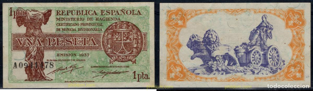 Billetes espa&ntilde;oles: 10760 ESPA&Ntilde;A 1937 1 PESETA 1937 REPUBLICA