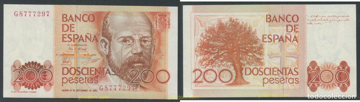 Billetes espa&ntilde;oles: 11308 ESPA&Ntilde;A 1980 200 pesetas 16 de septiembre de 1980 - Leopoldo Alas Clarin