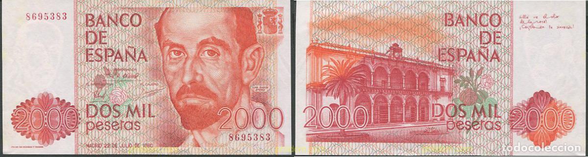 Billetes espa&ntilde;oles: 9062 ESPA&Ntilde;A 1980 2000 Pesetas 22 de julio de 1980 - Juan Ramon Jimenez