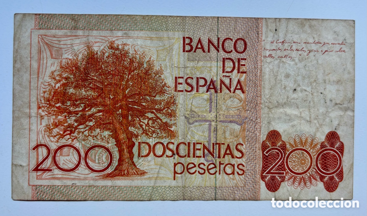 Billetes espa&ntilde;oles: Billete 200 Pesetas 1980 - Foto 2