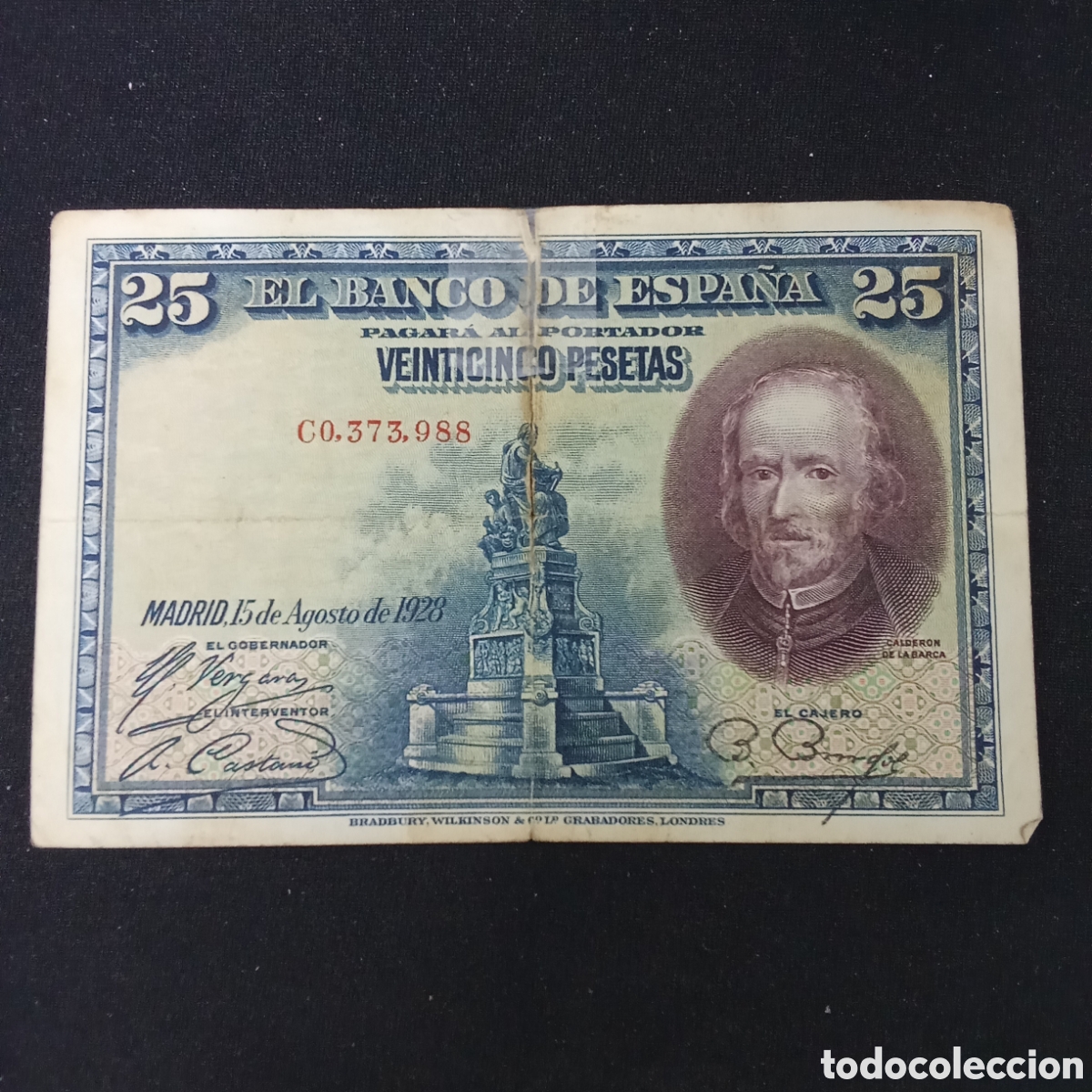 Billetes espa&ntilde;oles: Espa&ntilde;a 25 pesetas A&ntilde;o 1928