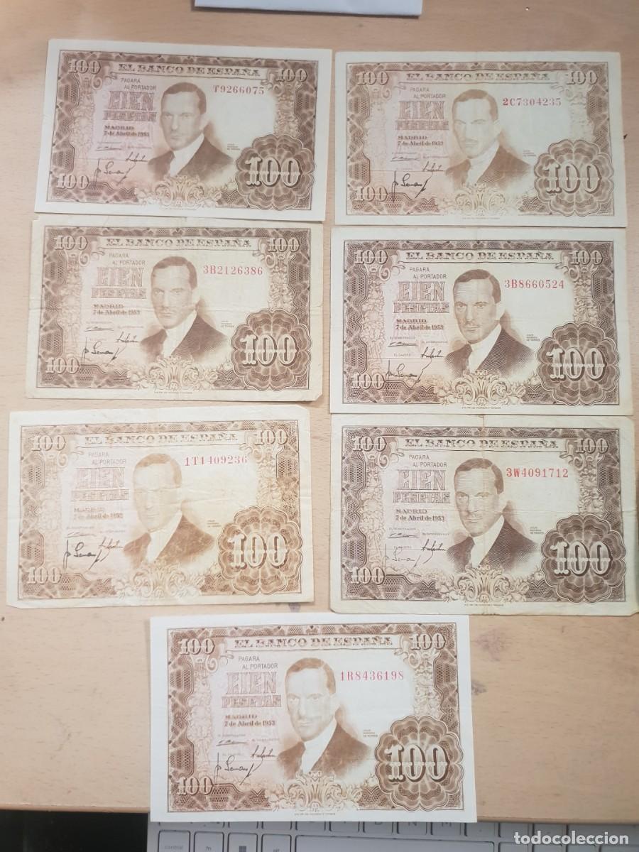 Billetes espa&ntilde;oles: Lote de 7 billetes de 100 pesetas 1953 julio romero de torres