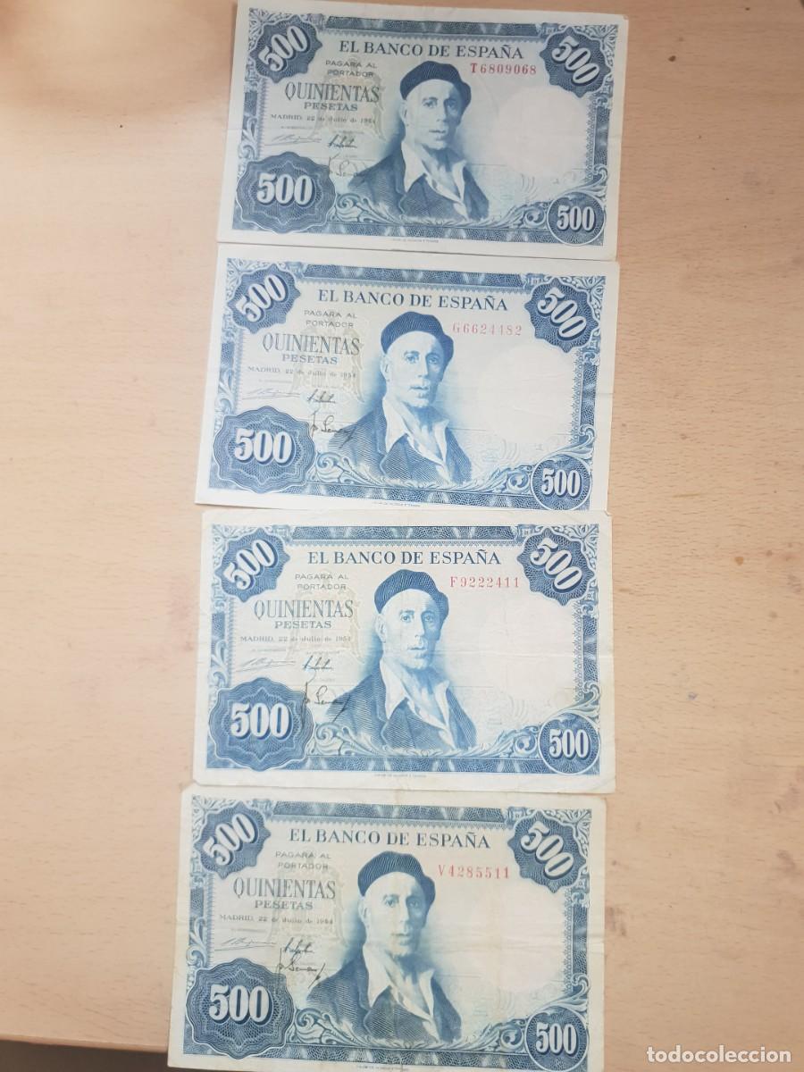 Billetes espa&ntilde;oles: Lote 4 billetes de 500 pesetas a&ntilde;o 1954 Ignacio zuloaga