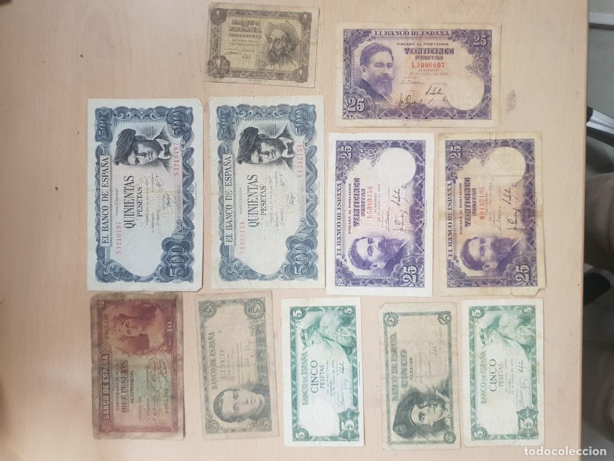 Billetes espa&ntilde;oles: Espa&ntilde;a lote de billetes variados circulados