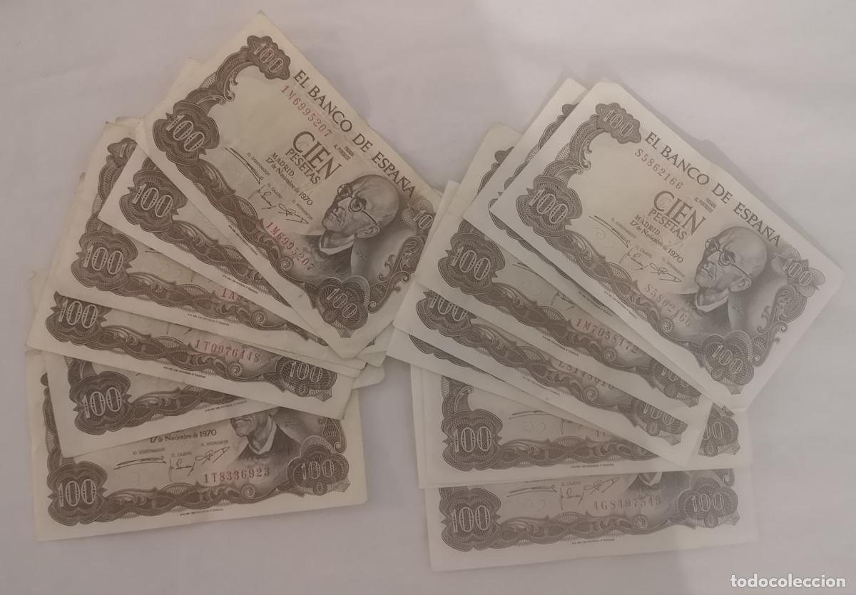Billetes espa&ntilde;oles: LOTE 15 BILLETES 100 PESETAS 1970
