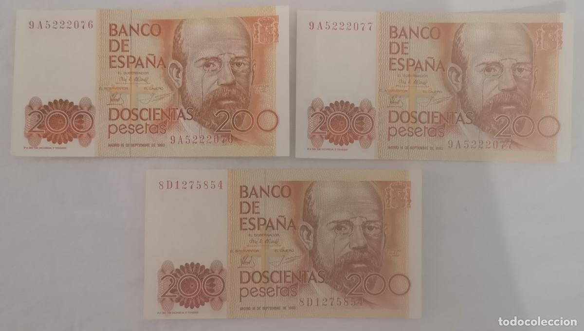 Billetes espa&ntilde;oles: LOTE BILLETES 200 PESETAS 1980