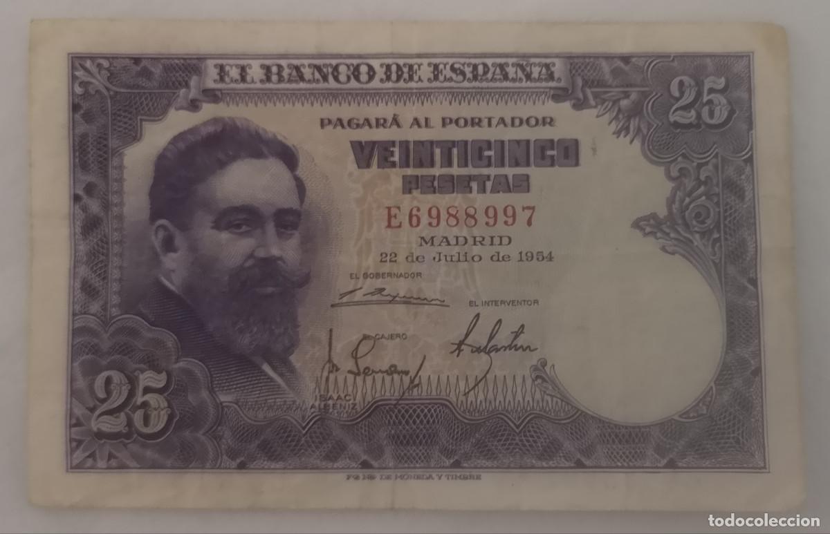 Billetes espa&ntilde;oles: BILLETE 25 PESETAS 1954 ALB&Eacute;NIZ