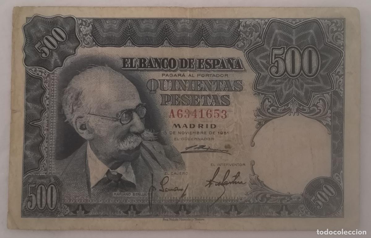 Billetes espa&ntilde;oles: BILLETE 500 PESETAS 1953 BENLLIURE
