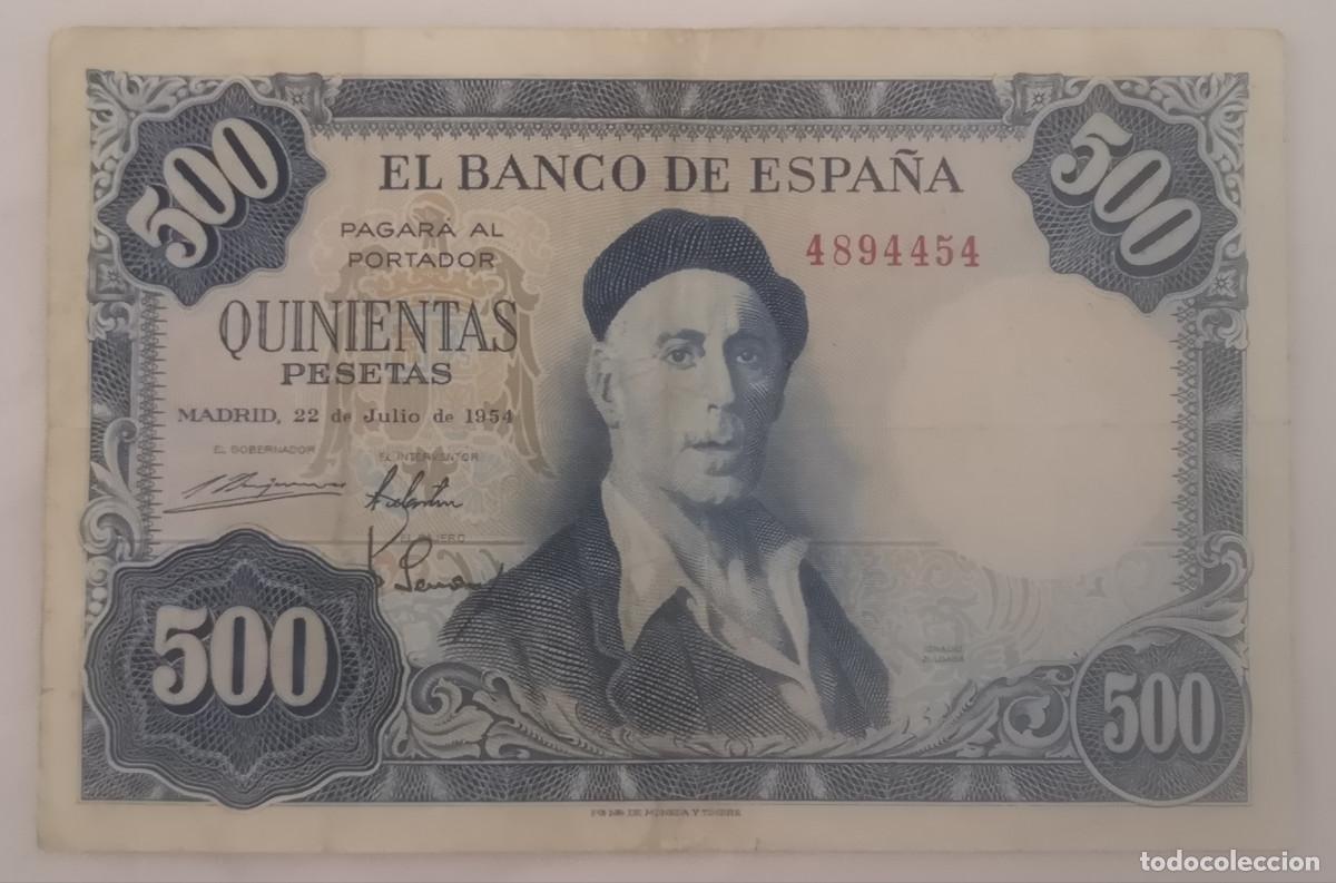 Billetes espa&ntilde;oles: BILLETE 500 PESETAS 1954 ZULOAGA