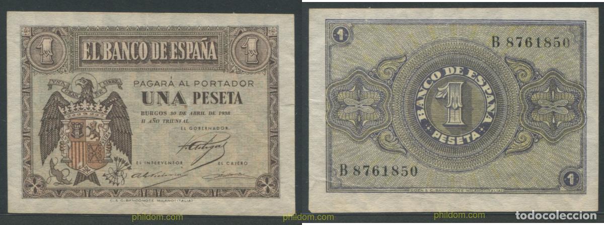 Billetes espa&ntilde;oles: 11313 ESPA&Ntilde;A 1938 1 Peseta Estado espa&ntilde;ol 28 de febrero 1938