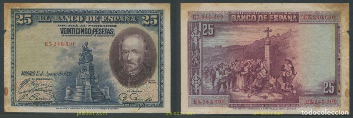 Billetes espa&ntilde;oles: 11311 ESPA&Ntilde;A 1928 25 PESETAS 1928 CALDERON DE LA BARCA