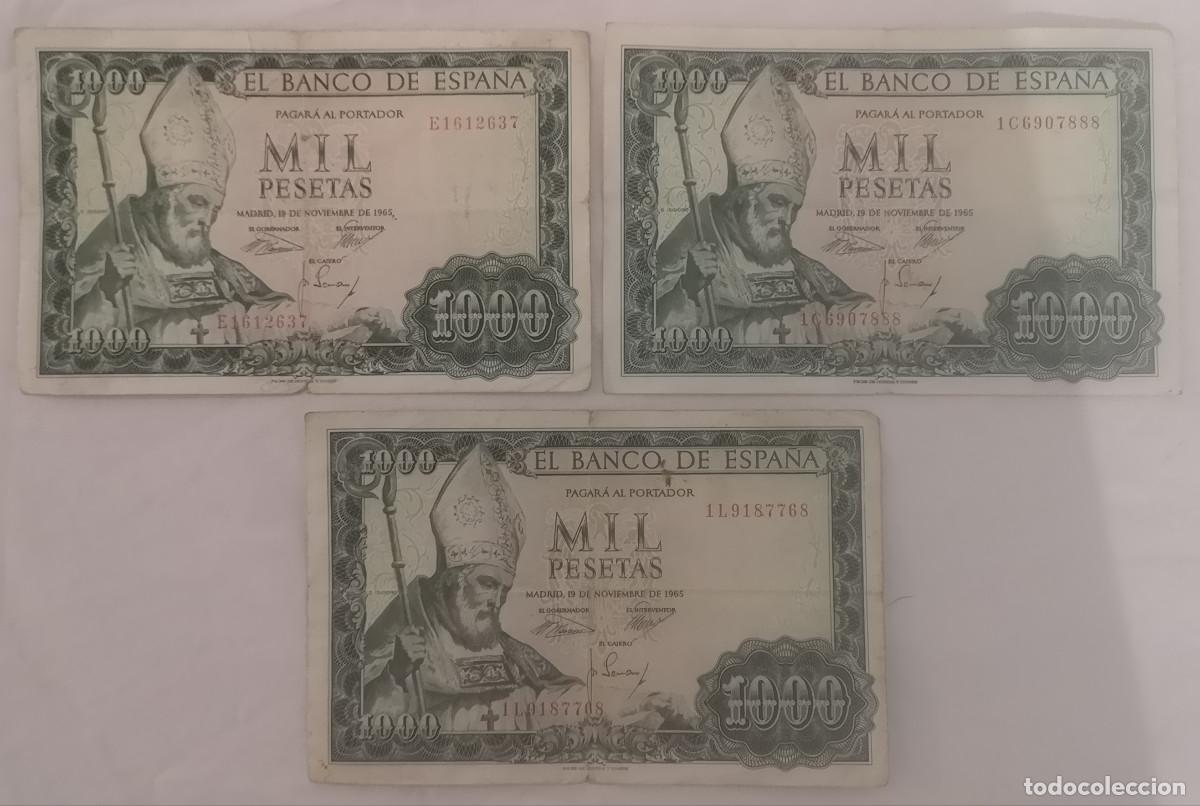 Billetes espa&ntilde;oles: LOTE BILLETES 1000 PESETAS 1965 SAN ISIDORO