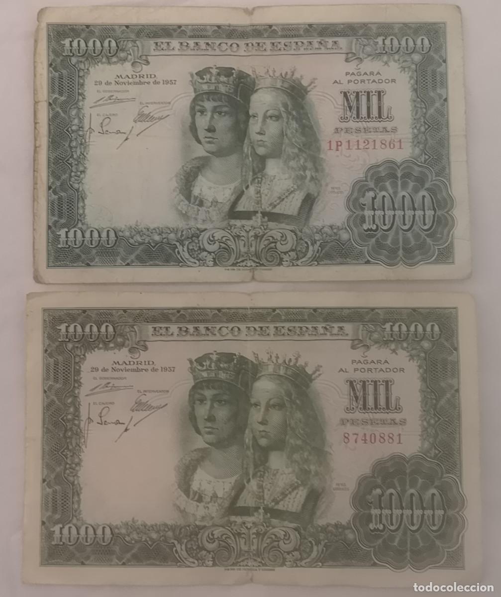 Billetes espa&ntilde;oles: PAREJA BILLETES 1000 PESETAS 1957 REYES CAT&Oacute;LICOS