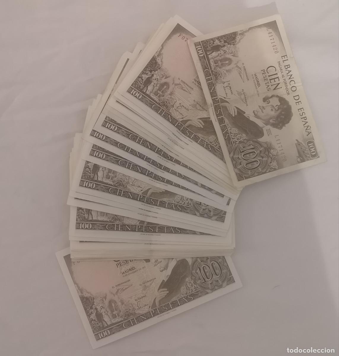 Billetes espa&ntilde;oles: LOTE 30 BILLETES 100 PESETAS 1965 BECQUER