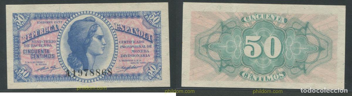 Billetes espa&ntilde;oles: 11315 ESPA&Ntilde;A 1937 50 CENTIMOS 1937 REPUBLICA ESPA&Ntilde;OLA PLANCHA