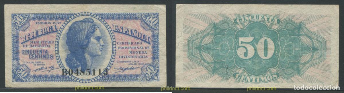 Billetes espa&ntilde;oles: 11314 ESPA&Ntilde;A 1937 50 CENTIMOS 1937 REPUBLICA ESPA&Ntilde;OLA PLANCHA