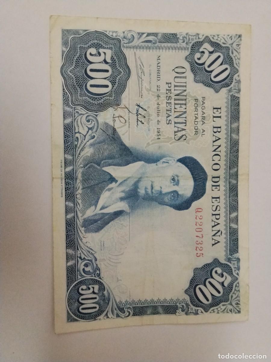 Billetes espa&ntilde;oles: 1 BILLETE 500 PESETAS IGNACIO ZULOAGA Q4138075 A&Ntilde;O 1954