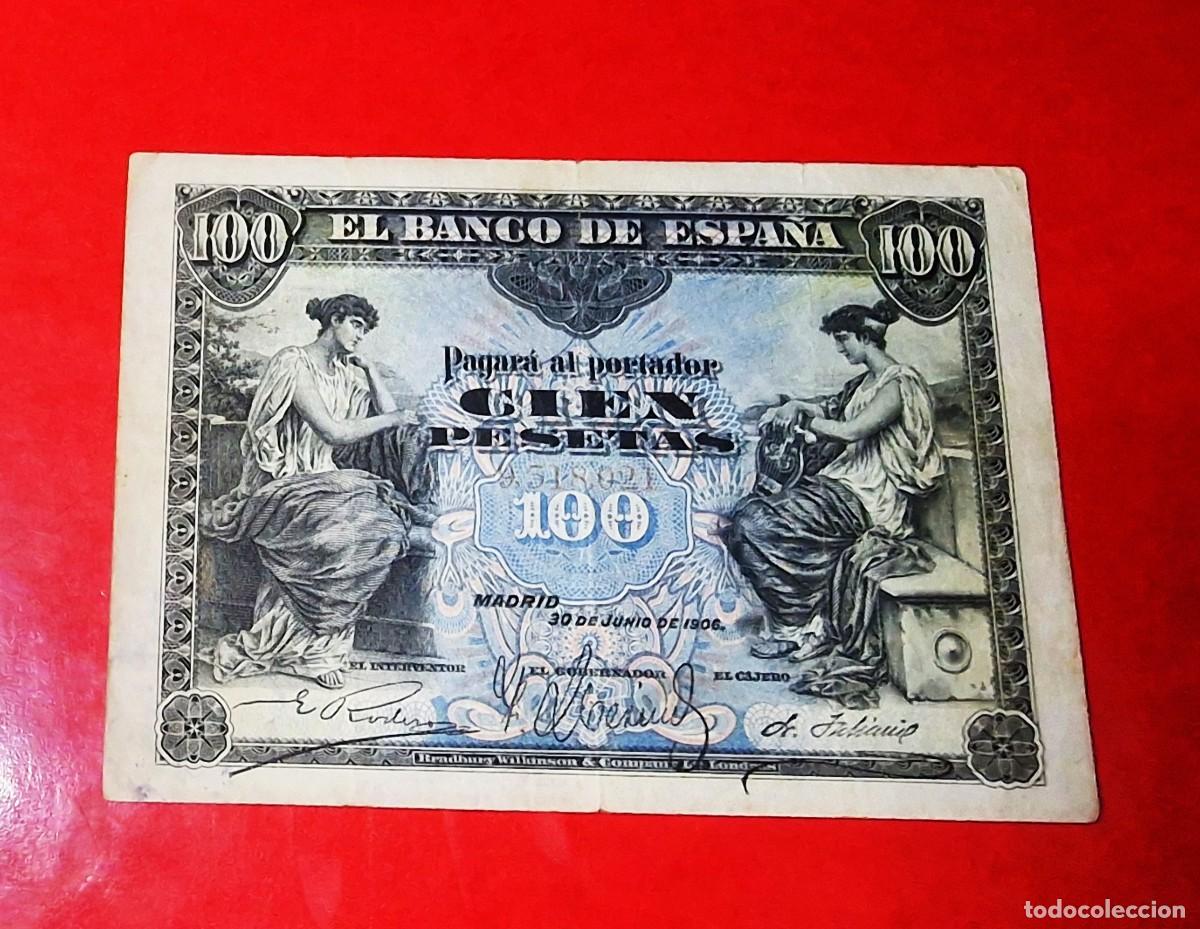Billetes espa&ntilde;oles: SIN SERIE * CLASICO ALEGORIAS MUY BUEN EJEM |SOLO ACEPTO PAYPAL| BILLETE 100 PESETAS 1906 LEER DESCR