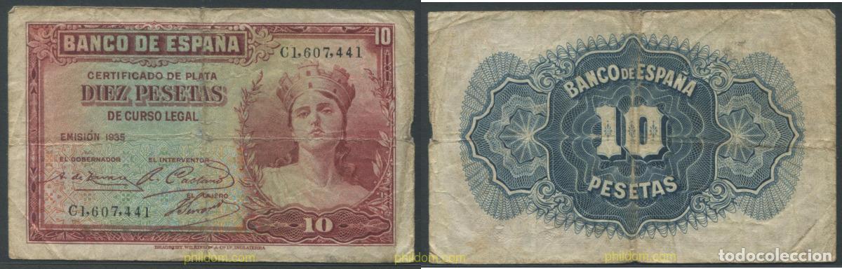 Billetes espa&ntilde;oles: 11320 ESPA&Ntilde;A 1935 10 PESETAS 1935