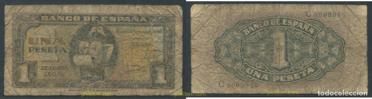 Billetes espa&ntilde;oles: 11319 ESPA&Ntilde;A 1940 1 Peseta Estado espa&ntilde;ol 4 de septiempre 1940