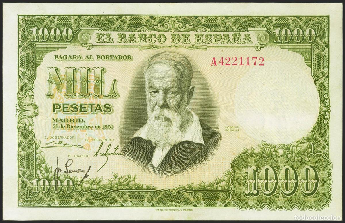 Billetes espa&ntilde;oles: 1000 Pesetas. 31 de Diciembre de 1951. Serie A. (Edifil 2021: 463a). Conserva parte de su apresto or