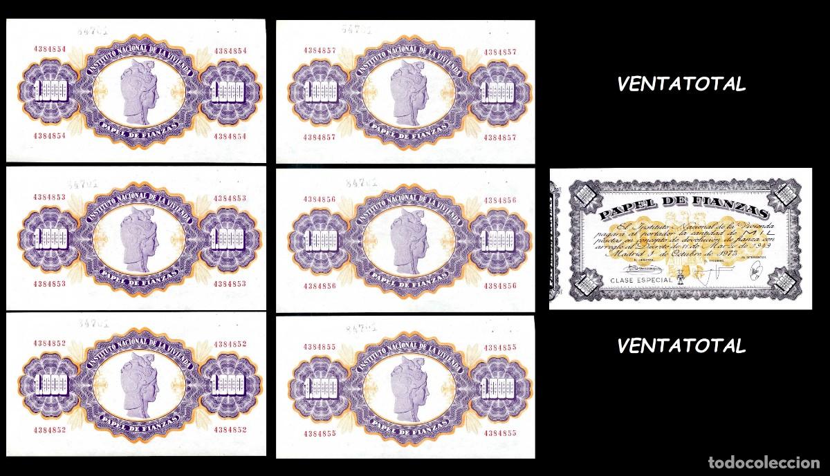 Billetes espa&ntilde;oles: BILLETE ESPA&Ntilde;OL DE FIANZAS 1000 PESETAS DE 1973 SC 6 BILLETES CORRELATIVOS MUY ESCASOS