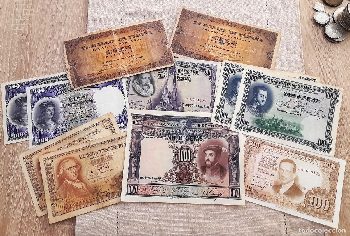 Billetes espa&ntilde;oles: Lote de 12 billetes antiguos de Pesetas