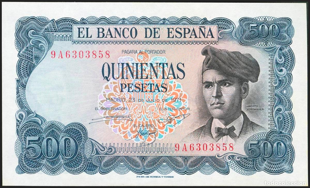 Spanish Banknotes: 500 Pesetas. 23 de Julio de 1971. Serie especial 9A. (Edifil 2023: 473b). Conserva todo su apresto o