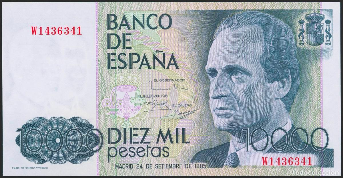 Spanish Banknotes: 10000 Pesetas. 24 de Septiembre de 1985. Serie W. (Edifil 2023: 481a). EBC+++.. 10000 Pesetas. 24 de