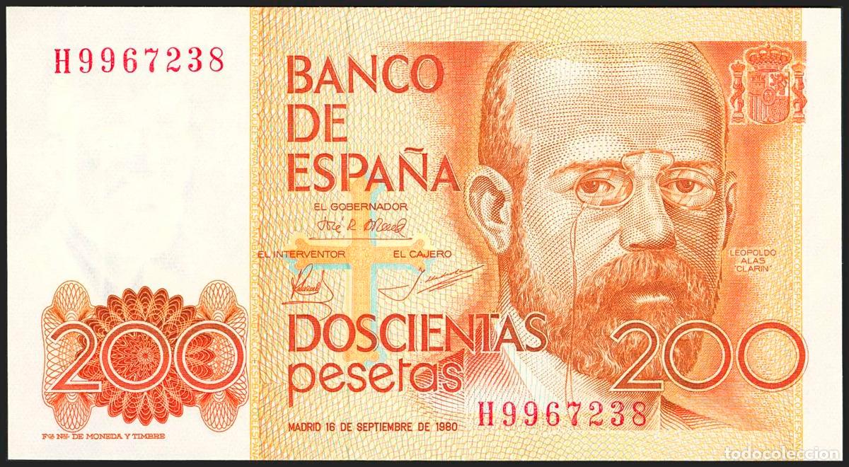 Banconote spagnole: 200 Pesetas. 16 de Septiembre de 1980. Serie H. (Edifil 2023: 480a). SC.. 200 Pesetas. 16 de Septiem
