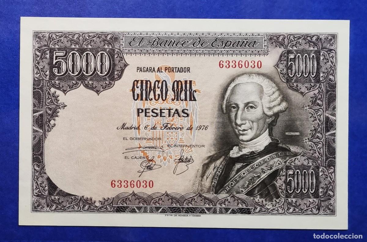 Billetes espa&ntilde;oles: SIN SERIE * SIN CIRCULAR SC / UNC |SOLO ACEPTO PAYPAL| BILLETE 5000 PESETAS 1976 LEER DESCRIPCION