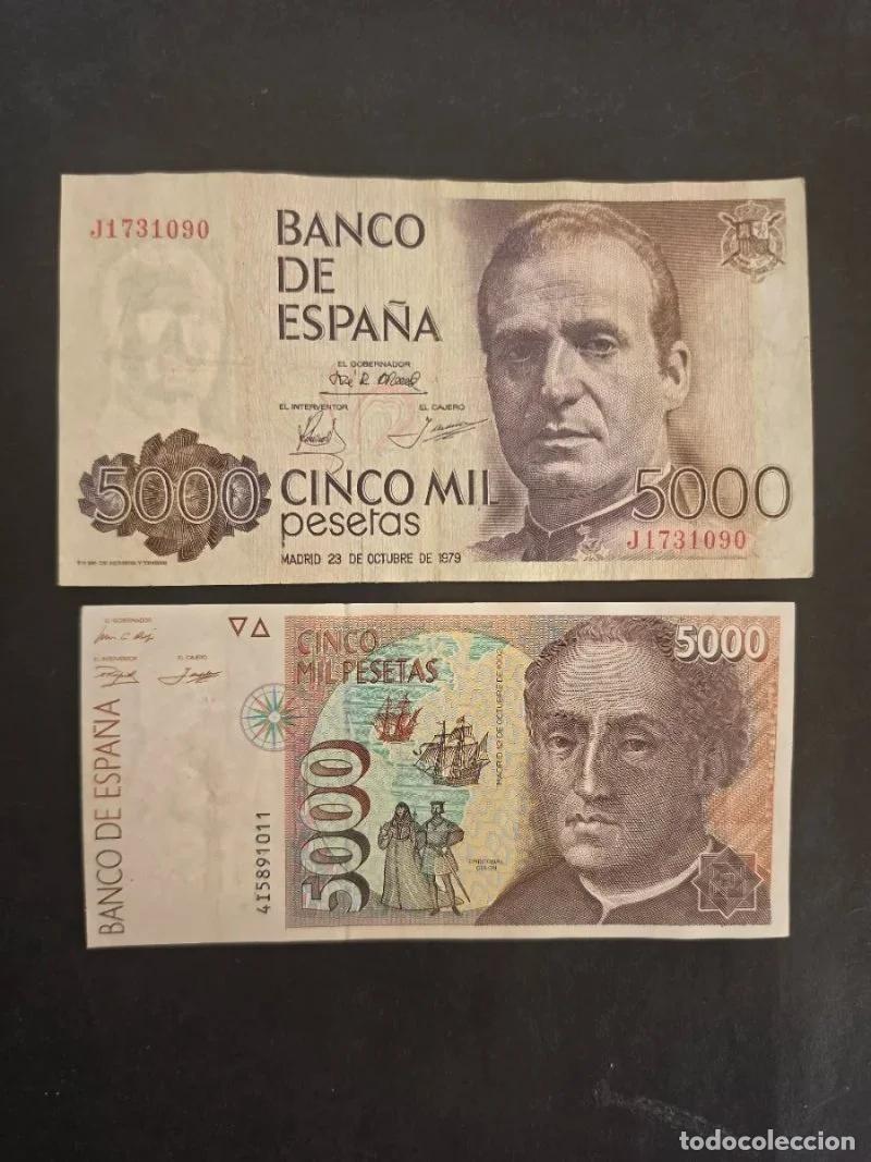 Billetes espa&ntilde;oles: Lote 2 billetes de 5.000 pesetas.