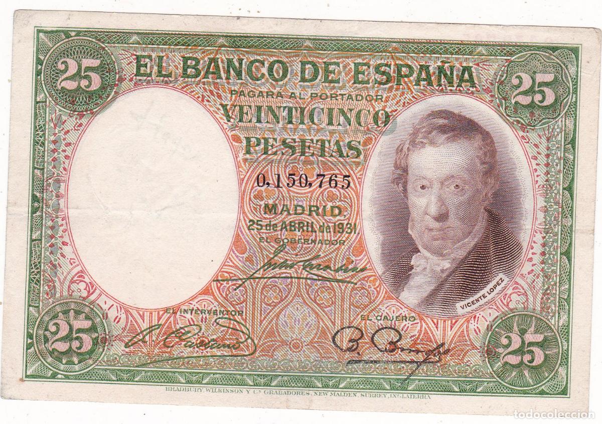 Billetes espa&ntilde;oles: F6-46- BILLETE 25 Ptas 1931