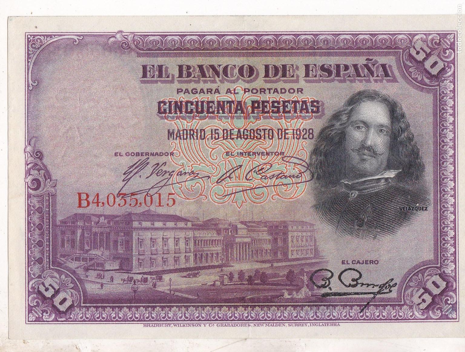 Billetes espa&ntilde;oles: F6-47- BILLETE 50 Ptas 1928