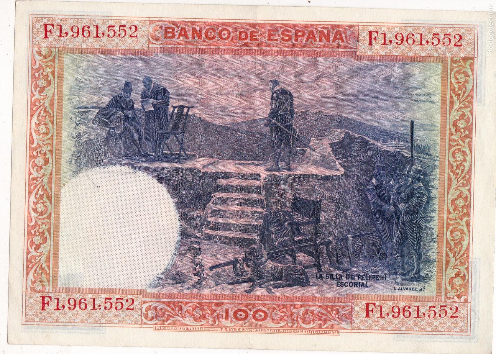 Billetes espa&ntilde;oles: F6-48- BILLETE 100 Ptas 1925 - Foto 2