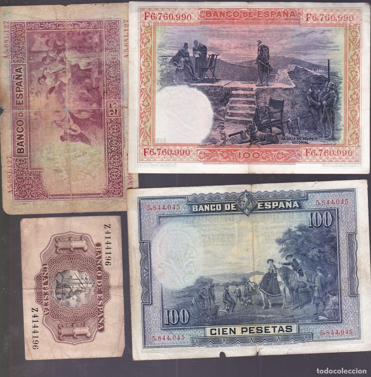 Billetes espa&ntilde;oles: F6-49-Lote 4 BILLETES ESPA&Ntilde;A - Foto 2