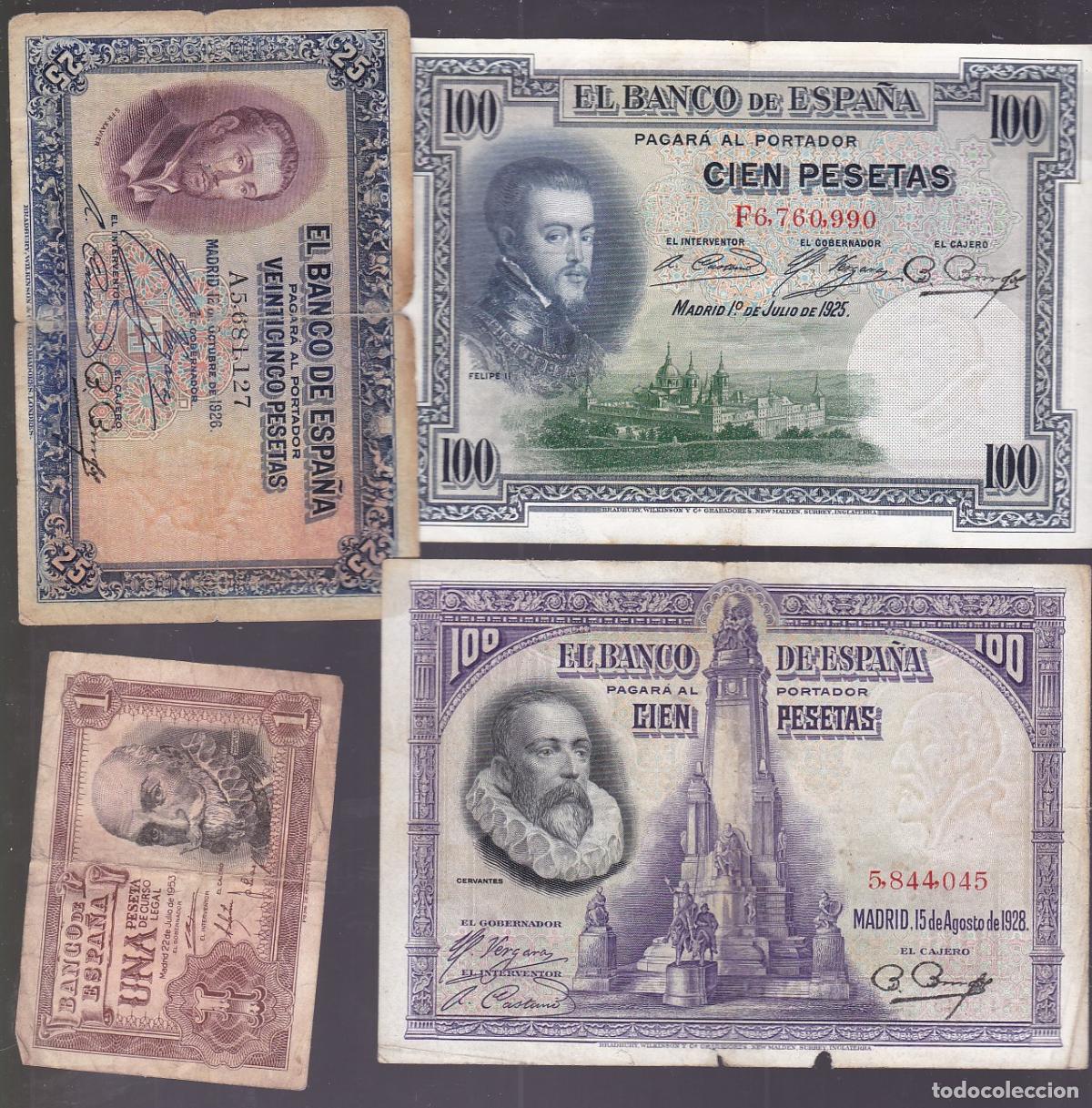 Billetes espa&ntilde;oles: F6-49-Lote 4 BILLETES ESPA&Ntilde;A