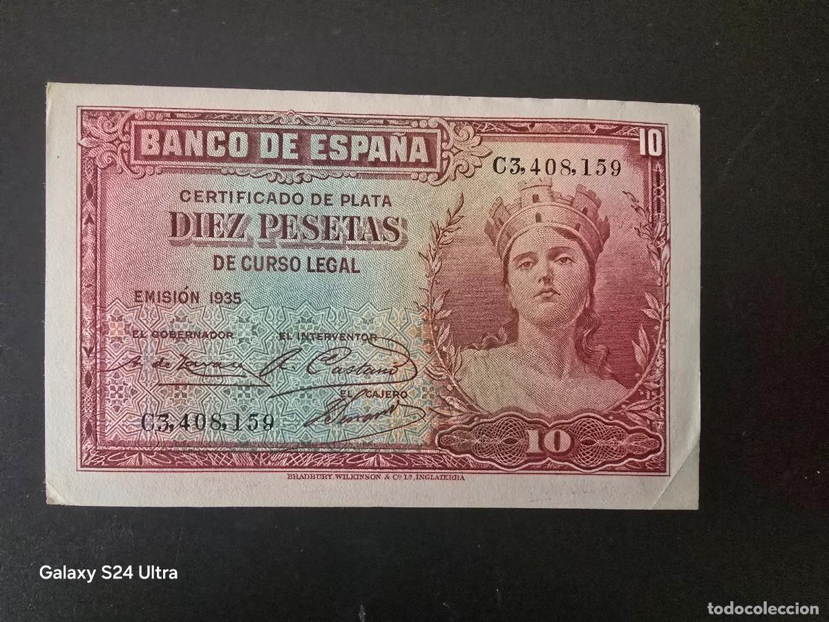 Billetes espa&ntilde;oles: 10 PESETAS DE 1935..... SERIE C.......MUY BONITO..... ES EL DE LAS FOTOS