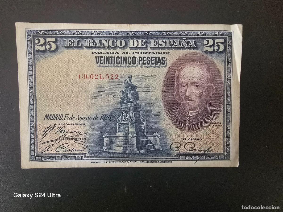 Billetes espa&ntilde;oles: 25 PESETAS DE 1928..... SERIE C.......MUY BONITO..... ES EL DE LAS FOTOS